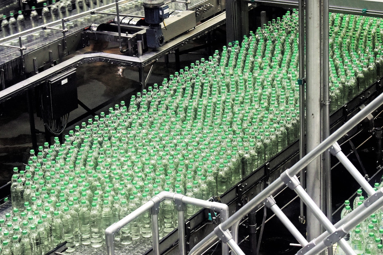 bottling plant stock image